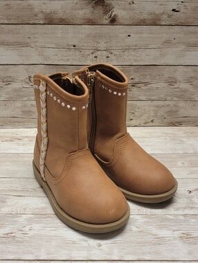 Jessica Simpson Toddler Girls Layla Stripe Boots - Size 7 - Braided Accent